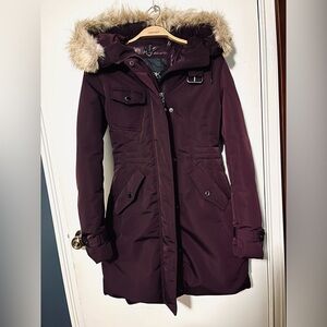 Women's Plum Ski Jacket with Fur Hood